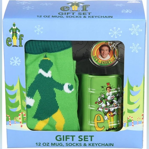 Culture Fly Elf the Movie Buddy The Elf 3 Piece Gift Set Mug, Crew Socks, Keycha - Picture 5 of 5